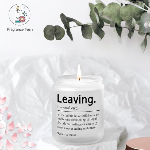 ترك شمعة لزملاء العمل هدية مضحكة: 7 أوقية شموع معطرة باللافندر - أفضل هدايا زملاء العمل للنساء والرجال - هدايا الذهاب إلى صديق رئيسه شمعة وظيفة جديدة للنساء شمعة وداعا لصديق in Kuwait