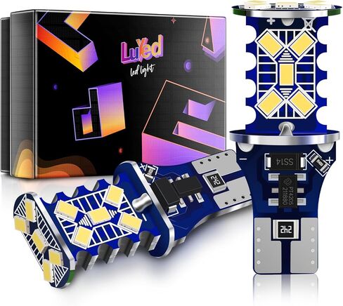 LUYED 2 × 1200 لومن 921 912 لمبة LED للأضواء الاحتياطية العكسية عالية الطاقة 3020 15-EX شرائح خالية من الأخطاء W16W 906 922 T15 لمبات، 6500 ك أبيض (ترقية جديدة، حزمة من 2) in Kuwait