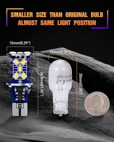LUYED 2 × 1200 لومن 921 912 لمبة LED للأضواء الاحتياطية العكسية عالية الطاقة 3020 15-EX شرائح خالية من الأخطاء W16W 906 922 T15 لمبات، 6500 ك أبيض (ترقية جديدة، حزمة من 2) in Kuwait