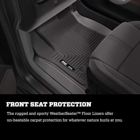 Husky Liners - Weatherbeater | Fits 2019-2024 Chevrolet Silverado/GMC Sierra 1500 Crew Cab, 2020-2024 Slv/Sra 2500/3500 Crew Cab-Front & 2nd Row-Black, 3 pcs. | 94021 in Saudi Arabia