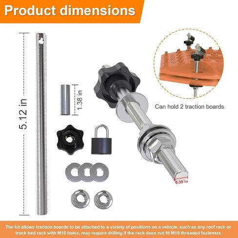 مجموعات دبابيس التثبيت لألواح الجر، مجموعة دبابيس تثبيت عالمية قابلة للقفل ومقاومة للسرقة مع 4 أقفال، تناسب جميع مسارات الاسترداد تقريبًا in Kuwait