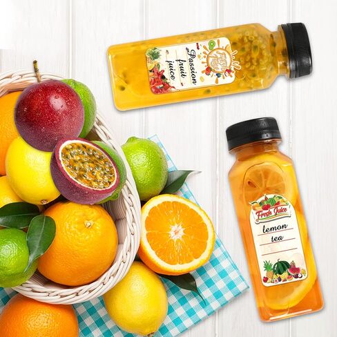 Plastic Juice Bottles with Caps, 57 Pcs 8 OZ Juice Bottles with Caps Empty Square Plastic Bottles with Black Tamper Caps Travel Juice Bottles for Juicing,Smoothie and Drinking in Saudi Arabia