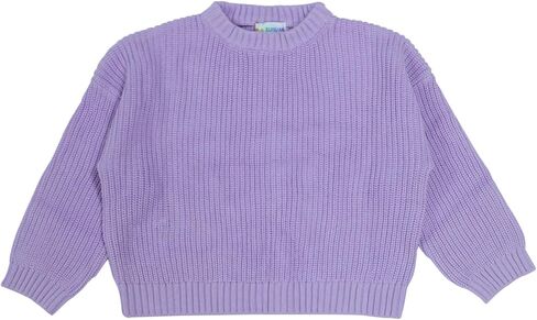 100% Cotton Chunky Kint Sweater Long Sleeve Pullover Drop Shoulder Sweaters Crewneck Solid Color for Infant Toddler Children in Saudi Arabia