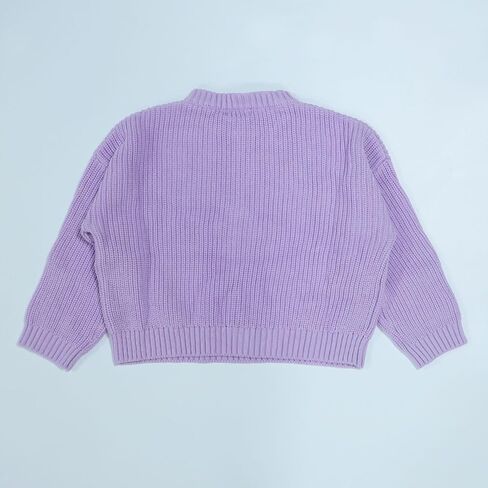 100% Cotton Chunky Kint Sweater Long Sleeve Pullover Drop Shoulder Sweaters Crewneck Solid Color for Infant Toddler Children in Saudi Arabia