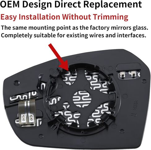 Driver Side Mirror Replacement for Ford Escape 2017 2018 Mirrors Glass - Convex Mirror Glass, Left Side Rear View Mirror with Power Heated in Saudi Arabia