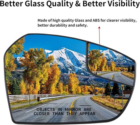 Driver Side Mirror Replacement for Ford Escape 2017 2018 Mirrors Glass - Convex Mirror Glass, Left Side Rear View Mirror with Power Heated in Saudi Arabia