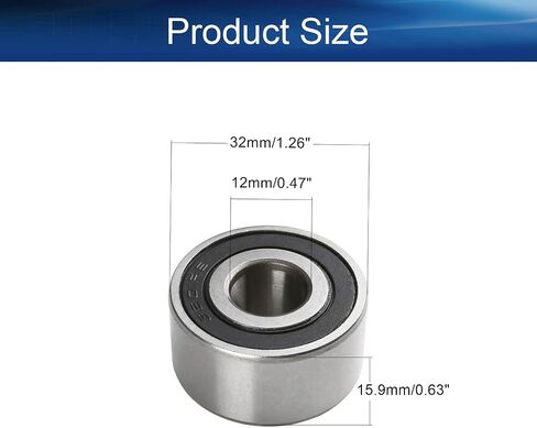 Bettomshin 3Pcs 3201-2RS/3201 Angular Contact Ball Bearing, 1/2" OD,1-1/4"ID, 5/8"T Bearing Steel Sealed P0 Rolling Bearings, J Steel Plate Stamping for Automobile Engines and Transmissions in Saudi Arabia