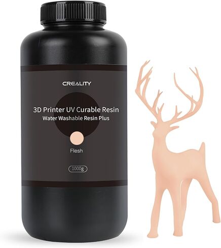 Creality Water Washable 3D Printer Resin, 405nm UV Curing Resin with High Precision 3D Printer Resin with Low Viscosity, High Toughness, Photopolymer Resin for LCD 3D Printing, Skin 500g in Kuwait
