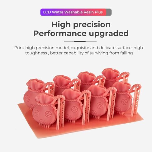 Creality Water Washable 3D Printer Resin, 405nm UV Curing Resin with High Precision 3D Printer Resin with Low Viscosity, High Toughness, Photopolymer Resin for LCD 3D Printing, Skin 500g in Kuwait