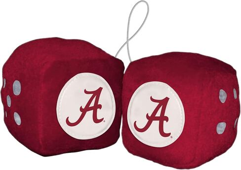 FANMATS 32006 Alabama Team Color Fuzzy Dice Décor 3" Set in Saudi Arabia