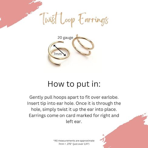 Handmade Twist Loop Earrings TINY Double Hoop Earrings for Single Piercing Gold Earrings for Women Teen Girl Gifts (gold-filled) in Saudi Arabia