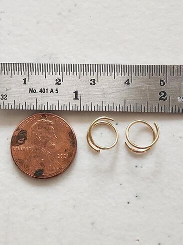 Handmade Twist Loop Earrings TINY Double Hoop Earrings for Single Piercing Gold Earrings for Women Teen Girl Gifts (gold-filled) in Saudi Arabia