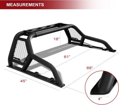 Armordillo CR1 Chase Rack for 1/2 Ton Full Size Truck w/3rd Brake Lights|Roll Bar LED Light mounts|8710951 CR1/CR-1 09-23 F-150/07-23 Silverado 1500/07-23 Sierra 1500/07-23 Tundra/04-23 Titan/Titan XD in Saudi Arabia