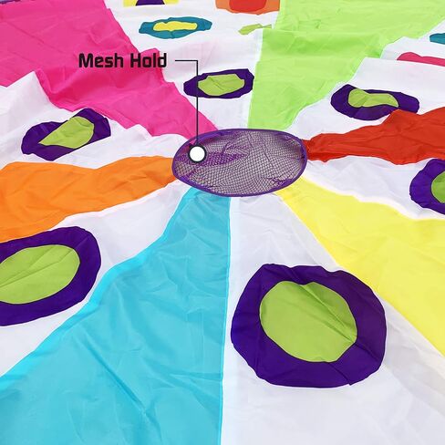 Parachute for Kids with Handles – Rainbow Multi-Colored with 16 Balls in Carry Bag, Parachute Toy for Ages 3+Toddlers, to Seniors (10ft – 12 Handles) in Saudi Arabia