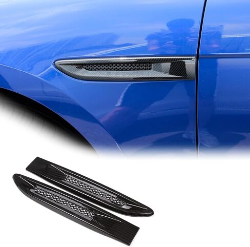 غطاء منفذ فتحة تهوية جانبية من الكروم ABS لسيارة جاكوار XF XE F-Pace X761 مجموعة إكسسوارات مكونة من قطعتين (أسود لامع) in Kuwait