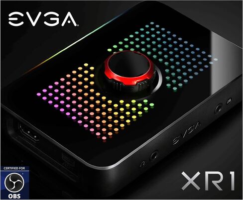 EVGA XR1 Capture Card, Certified for OBS, USB 3.0 Capture Device, 4K Pass Through, ARGB, Audio Mixer, PC, PS5, PS4, Xbox Series X and S, Xbox One, Nintendo Switch in Saudi Arabia