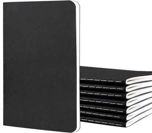 مجموعة دفاتر ملاحظات صغيرة للجيب، 8 عبوات من مفكرة مذكرات صغيرة مبطنة محمولة، 3.5 × 5.5 بوصة، 30 ورقة/60 صفحة، أسود in Kuwait