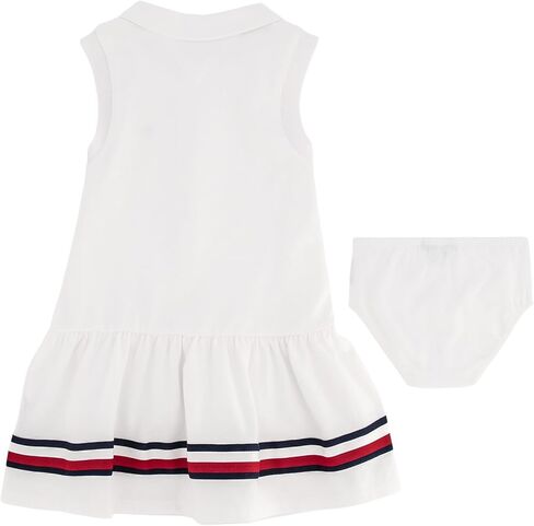 تومي هيليفيغر فستان بولو باكمام قصيرة للفتيات الصغيرات مع فستان سروال متناسق (عبوة من قطعة واحدة) in Kuwait