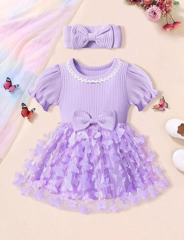 فستان للفتيات الصغيرات بأكمام منتفخة، فستان توتو على شكل فراشة، فستان من التول على شكل فراشة، فساتين أميرات لحفلات أعياد الميلاد in Kuwait