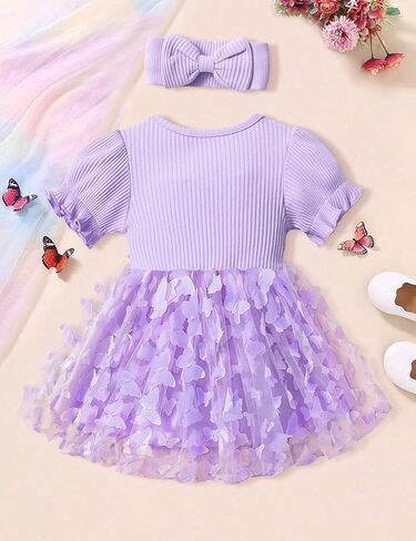 فستان للفتيات الصغيرات بأكمام منتفخة، فستان توتو على شكل فراشة، فستان من التول على شكل فراشة، فساتين أميرات لحفلات أعياد الميلاد in Kuwait