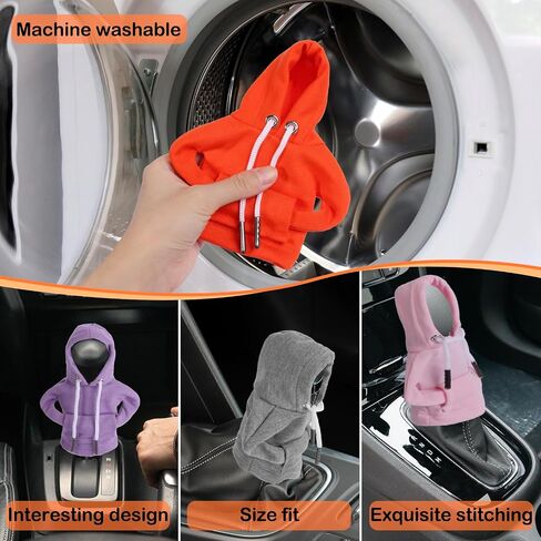 Mini Car Shift Knob Hoodie, Car Gear Shift Cover Hoodie Interior Accessories Gear Shift Knobs Shirt Car Shifter Knobs Cover Trim Universal Fit Knob Cover Gift(9pcs) in Saudi Arabia