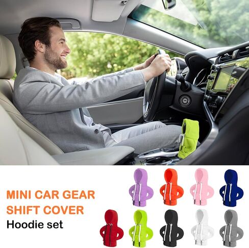 Mini Car Shift Knob Hoodie, Car Gear Shift Cover Hoodie Interior Accessories Gear Shift Knobs Shirt Car Shifter Knobs Cover Trim Universal Fit Knob Cover Gift(9pcs) in Saudi Arabia
