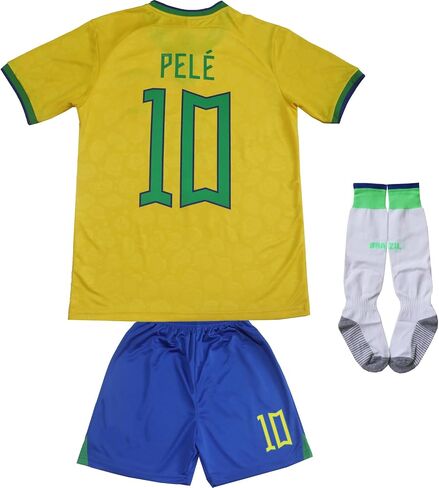 مجموعة جوارب قصيرة من الجيرسيه للأطفال من Vintage Brasil Home #10#9 Retro لكرة القدم بمقاسات الشباب in Saudi Arabia