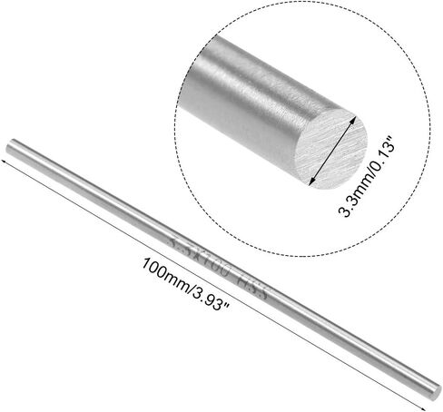 uxcell Round Steel Rod, 3.8mm HSS Lathe Bar Stock Tool 100mm Long, for Shaft Gear Drill Lathes Boring Machine Turning Miniature Axle, Cylindrical Pin DIY Craft Tool, 5pcs in Kuwait