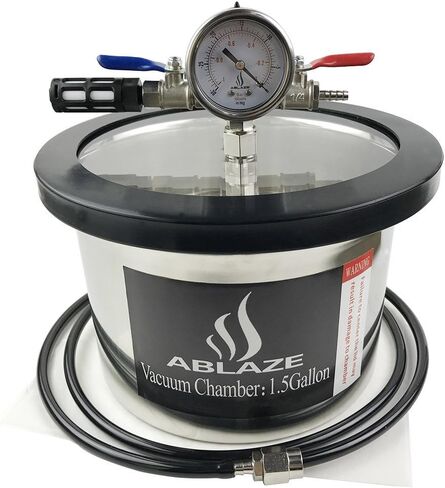 غرفة مفرغة من الفولاذ المقاوم للصدأ سعة 1.5 جالون مثالية لتثبيت الخشب والسيليكونات التفريغ والإيبوكسي والزيوت العطرية in Kuwait