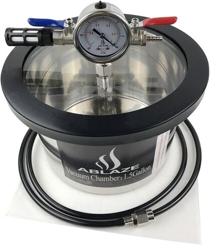 غرفة مفرغة من الفولاذ المقاوم للصدأ سعة 1.5 جالون مثالية لتثبيت الخشب والسيليكونات التفريغ والإيبوكسي والزيوت العطرية in Kuwait