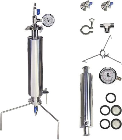 Closed Loop Extractor 90 Gram Stainless Steel Vacuum Chamber/Tube with Tripod Used to Extract from Plant Leaves，Closed Loop Extractor Vacuum Chamber Tube Closed Loop Extraction System in Saudi Arabia
