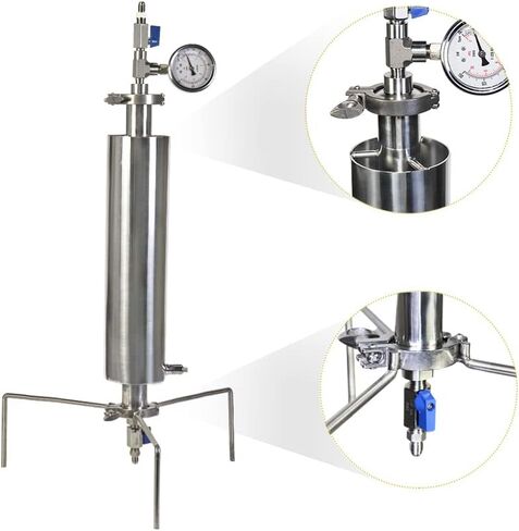 Closed Loop Extractor 90 Gram Stainless Steel Vacuum Chamber/Tube with Tripod Used to Extract from Plant Leaves，Closed Loop Extractor Vacuum Chamber Tube Closed Loop Extraction System in Saudi Arabia
