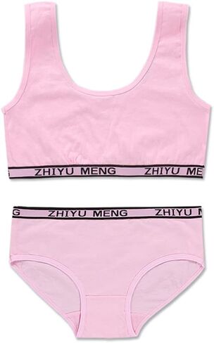 Girls’ Training Bra Set - 6PCS Girls Cotton Training Bras Sport Training Bralettes and Underwear Panties in Saudi Arabia