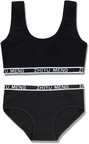 Girls’ Training Bra Set - 6PCS Girls Cotton Training Bras Sport Training Bralettes and Underwear Panties in Saudi Arabia