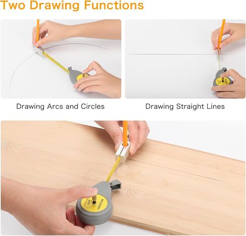 بوصلة شعاعية بشريط قياس دوار، أداة رسم دائرة قابلة للسحب مع شريط قياس، أداة هندسية بوصلة لرسم الخطوط والأقواس (بما في ذلك قلمين رصاص) in Kuwait