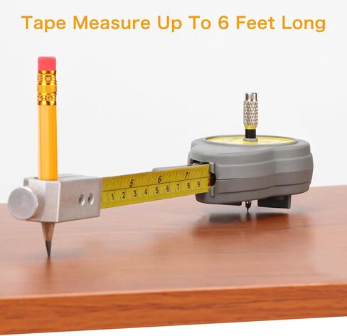 بوصلة شعاعية بشريط قياس دوار، أداة رسم دائرة قابلة للسحب مع شريط قياس، أداة هندسية بوصلة لرسم الخطوط والأقواس (بما في ذلك قلمين رصاص) in Kuwait