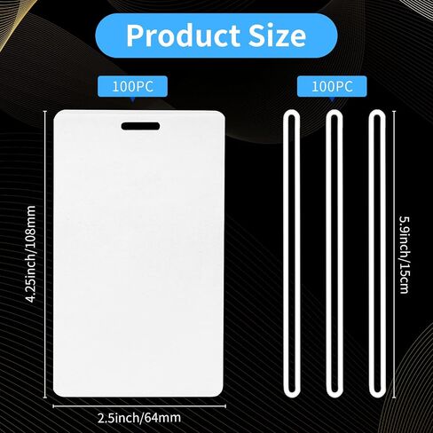 200 Pieces 10 Mil 2 1/2" x 4 1/4" Luggage Tag Laminating Pouches with Slot Hole Loops Thermal Lanyard Thermal Laminate Pouch Tags Kit Resealable for Work Permits Pass Cards Student ID Cards in Kuwait