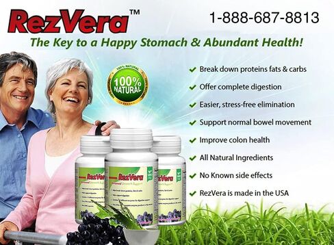 #1 Best All Natural Digestive Supplement for IBS Irritable Bowel Syndrome Stomach Bloating Gas Diarrhea Heartburn Acid Reflux Constipation Indigestion - RezVera 90 Capsules in Saudi Arabia