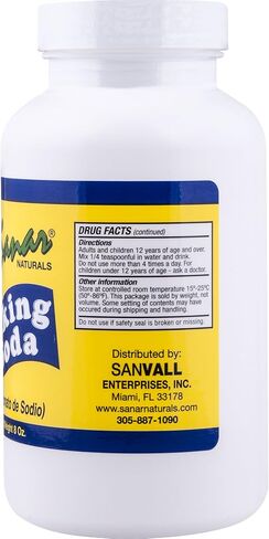 Sanar Naturals Baking Soda, 8 oz - For Digestive Support as Antacid, Baking, Cleaning, Deodorizing, & More in Saudi Arabia
