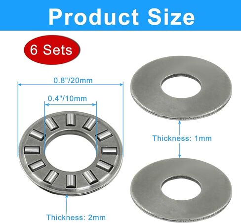 6 Sets Thrust Needle Roller Bearings with Two Washers NTA613+2TRA in Saudi Arabia
