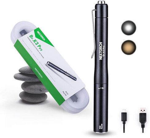 مصباح LED طبي من NEXTORCH مع ضوء قلم ممرضة لقياس التلاميذ للطبيب والممرضة وسماعة الطبيب والرعاية الصحية وطلاب مدرسة التمريض معدات طبية خفيفة (قابلة لإعادة الشحن) DR K3 PRO in Kuwait