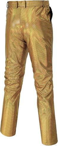 Men's 70s Disco Pants Metallic Sequin Straight Leg Trousers Party Dance Outfits in Saudi Arabia
