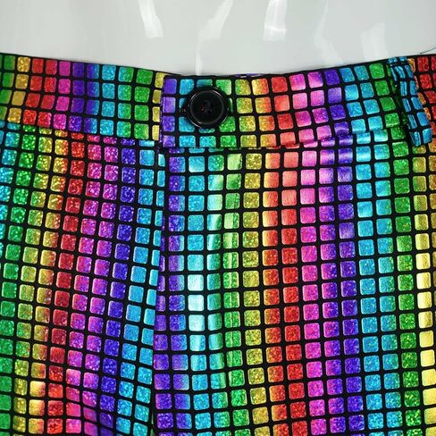 Men's 70s Disco Pants Metallic Sequin Straight Leg Trousers Party Dance Outfits in Saudi Arabia
