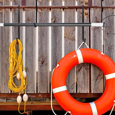 شماعة خطاف عمود حمام السباحة للسياج (15 بوصة) خطاطيف سياج من الفينيل شماعات سياج فولاذية مطلية بمسحوق لتعليق الأضواء والخرطوم والنباتات ومغذيات الطيور وأدوات حمام السباحة (4 عبوات) in Kuwait