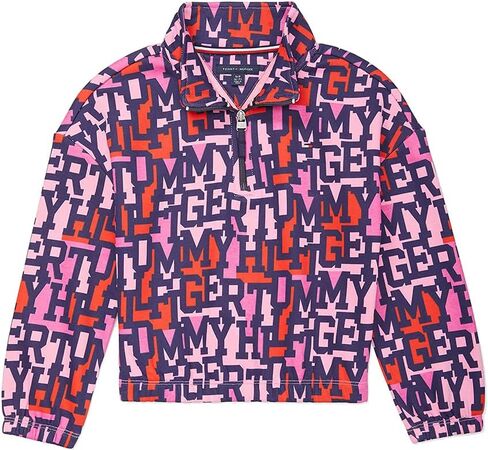 سويت شيرت Tommy Hilfiger للفتيات بطباعة تومي نصف سحاب in Saudi Arabia