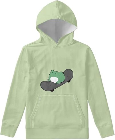 سترة بقلنسوة للفتيات والأولاد والشباب للجنسين، بلوفر بقلنسوة نشط، سترة بقلنسوة فضفاضة مناسبة للأعمار من 6 إلى 16 عامًا in Kuwait