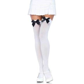 Sawden Women Thigh High Socks with Bow Opaque Over The Knee Stockings for Cosplay Daily Wear in Kuwait