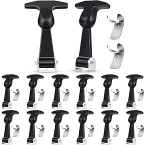 Mudder 4 Packs Elastic Stainless Steel Rubber Hood Catch Flexible T-handle Hasp Rubber Flexible Draw Latches with Brackets for Vehicle Engine, Hood in Kuwait