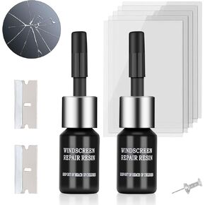 Windshield Crack Repair Kit, 2 Bottles Nano Glass Crack Repair Liquid Quick Windshield Repair for Fixing Chips,Cracks, Bulls-Eye and Star-Shape Cack in Kuwait