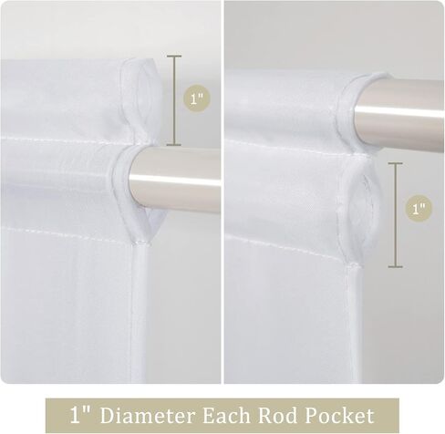 MIULEE 2 Panels Sidelight Curtains for French Door Sheer Panels Light Filtering Window Treatment for Narrow Door 25 x 72 Inches with Tieback - 2 Panels, White in Saudi Arabia